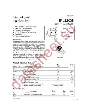 IRL2203N datasheet  